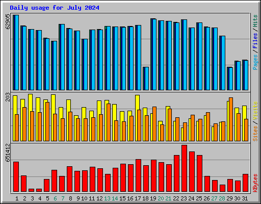 Daily usage for July 2024