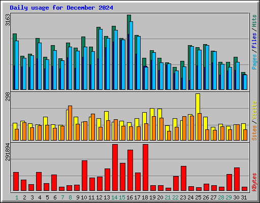 Daily usage for December 2024