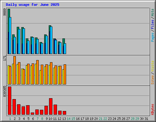 Daily usage for June 2025