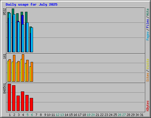 Daily usage for July 2025