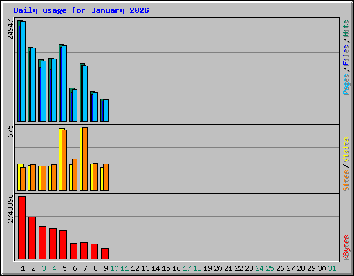 Daily usage for January 2026