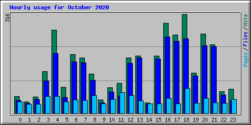 Hourly usage for October 2020