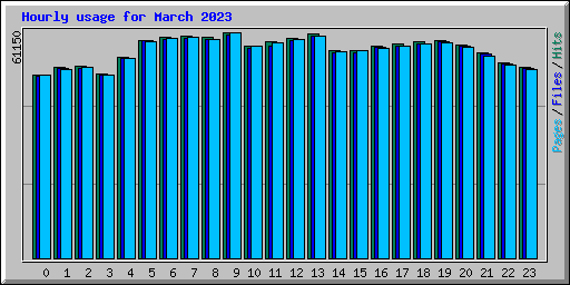 Hourly usage for March 2023